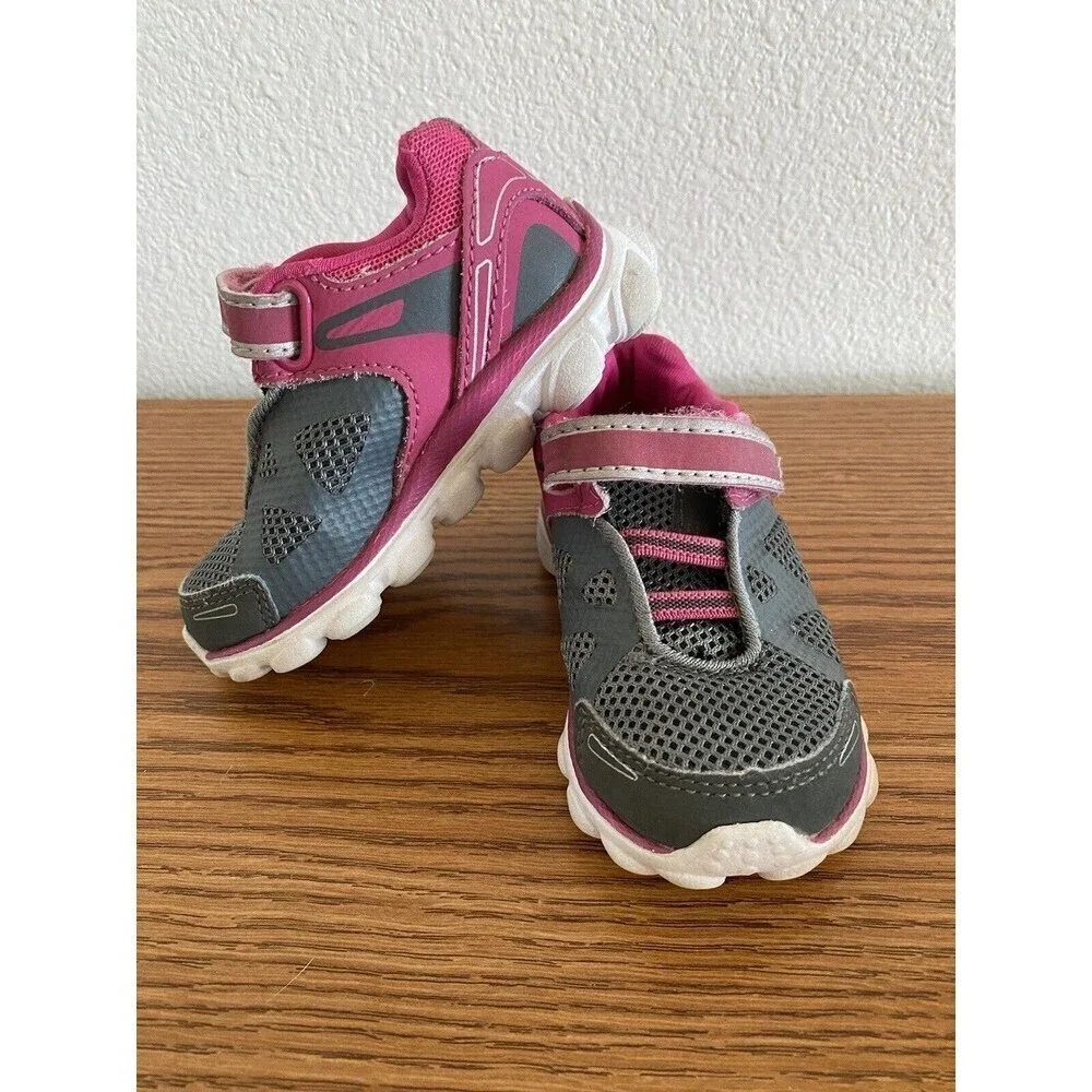 C9 by Champion Toddler Girl Size 5 Shoes Keds Grey/Pink Athletic